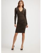 Nicole Miller V-neck Dress - Lyst