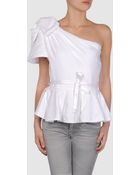 Just Cavalli Oversized Bow Shoulder Top - Lyst