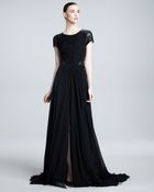 Pamella Roland Leatherinset Gown - Lyst