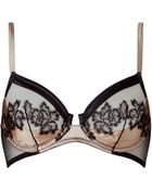 La Perla Black and Nude Lace Soft Cup Bra - Lyst