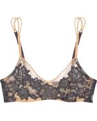 La Perla Lace-appliquéd Stretch-mesh Underwired Bra - Lyst