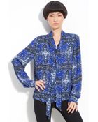 A.L.C. Batik Print Silk Blouse - Lyst