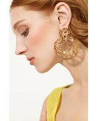 Oscar de la Renta Russian Gold Hoop Earrings - Lyst