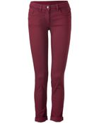 Sandro Bordeaux Skinny Pants - Lyst