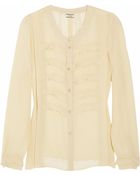 By Malene Birger Brisania Ruffled Silk Blouse - Lyst