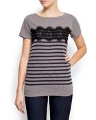 Mango Lace Cotton T-shirt - Lyst