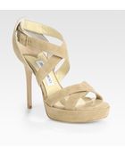 Jimmy Choo Vamp Sue Strappy Suede Platform Sandals - Lyst