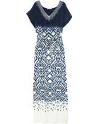 Oscar de la Renta Printed Silk Kaftan - Lyst