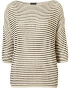Topshop Knitted Grill Stripe Sweat - Lyst