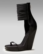 Rick Owens Ringed Ankle-wrap Wedge Sandal - Lyst