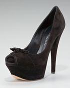Casadei Bow Peep-toe Pump - Lyst