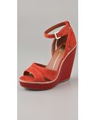 Dolce Vita Paiva Lacquered Suede Wedges - Lyst
