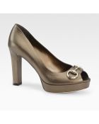 Gucci Sunset Horsebit Platform Peep Toe Pumps - Lyst