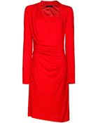 Mango Asymmetric Neck Dress - Lyst