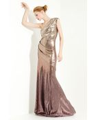 Donna Karan New York Collection Sequin One Shoulder Gown - Lyst
