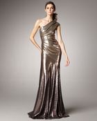 Donna Karan New York One-shoulder Ombre Sequin Gown - Lyst