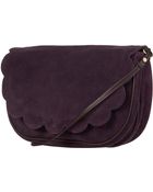 Topshop Scallop Suede Crossbody Bag - Lyst