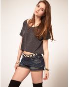 ASOS Collection Asos Textured Crop T-shirt - Lyst