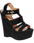 River Island Erika Cut Out Platform Wedges - Lyst