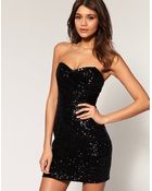 TFNC Tfnc Bandeau Sweetheart Sequin Dress - Lyst