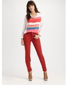 J Brand Skinny Twill Pants - Lyst