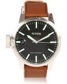 Nixon Steel and Leather Chronicle Watch - Lyst