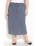 Allen Allen Stripe Jersey Skirt - Lyst