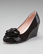 Taryn Rose Rosette Toe Wedge Pump - Lyst