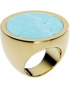 Michael Kors Golden Slice Ring with Turquoise Detail - Lyst