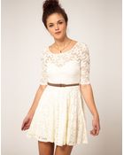 River Island River Island Lace Skater Dress - Lyst
