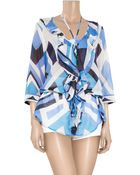Emilio Pucci Nastri Printed Cotton and Silk-blend Tunic - Lyst