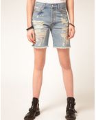 ASOS Collection Asos Distressed Boyfriend Shorts - Lyst