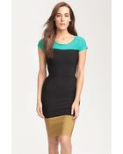 BCBGMAXAZRIA Colorblock Knit Dress - Lyst