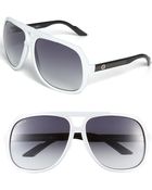 Gucci Logo Temple Aviator Sunglasses - Lyst