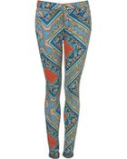 Moto Baroque Print Skinny Jeans - Lyst