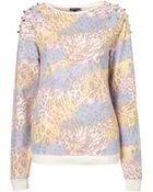 Topshop Chalky Animal Stud Sweat - Lyst
