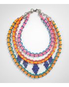 Tory Burch Woven Rubber Multistrand Necklace - Lyst