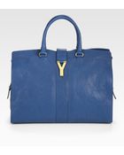Saint Laurent Ysl Cabas Chyc Large Leather East West Bag - Lyst