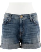 Current/Elliott Stretch Faded Denim The Boyfriend Shorts - Lyst