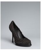 Alexander Wang Black Frayed Leather Aida Platform Pumps - Lyst