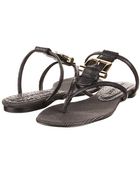 Burberry Check Canvas Jacquard Flat Thong Sandal - Lyst