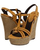 Burberry Tweed Leather Platform Espadrille - Lyst