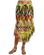 Jean Paul Gaultier Tulle Chevron Foldover Ruffle Skirt - Lyst