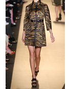 Michael Kors Tiger-Print Cotton-Satin Trench Coat - Lyst