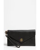 Tory Burch Robinson Saffiano Envelope Wristlet - Lyst