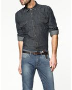Zara Denim Shirt - Lyst