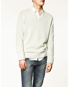 Zara Thick Knit Sweater - Lyst