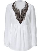 Steffen Schraut White Feista Beaded Tunic Top - Lyst