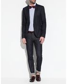Zara Pique Blazer with Elbow Patches - Lyst