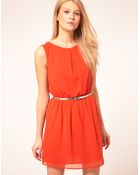ASOS Collection Asos Skater Dress with Belt - Lyst